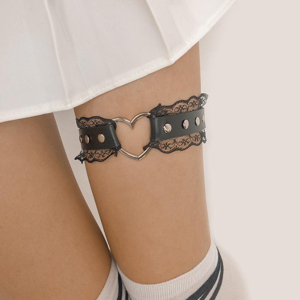 Heart Accent Lace Ankle Bracelet